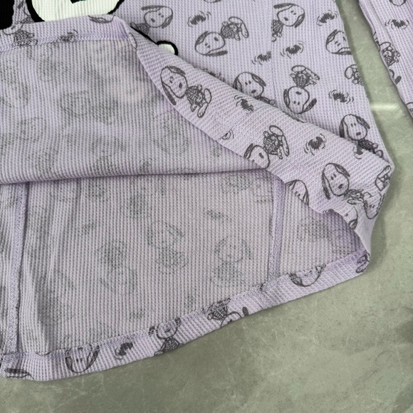 Girl’s Peanuts Thermal Snoopy Halloween Boo Skeleton Bats Long Sleeve Shirt XL - Picture 7 of 16